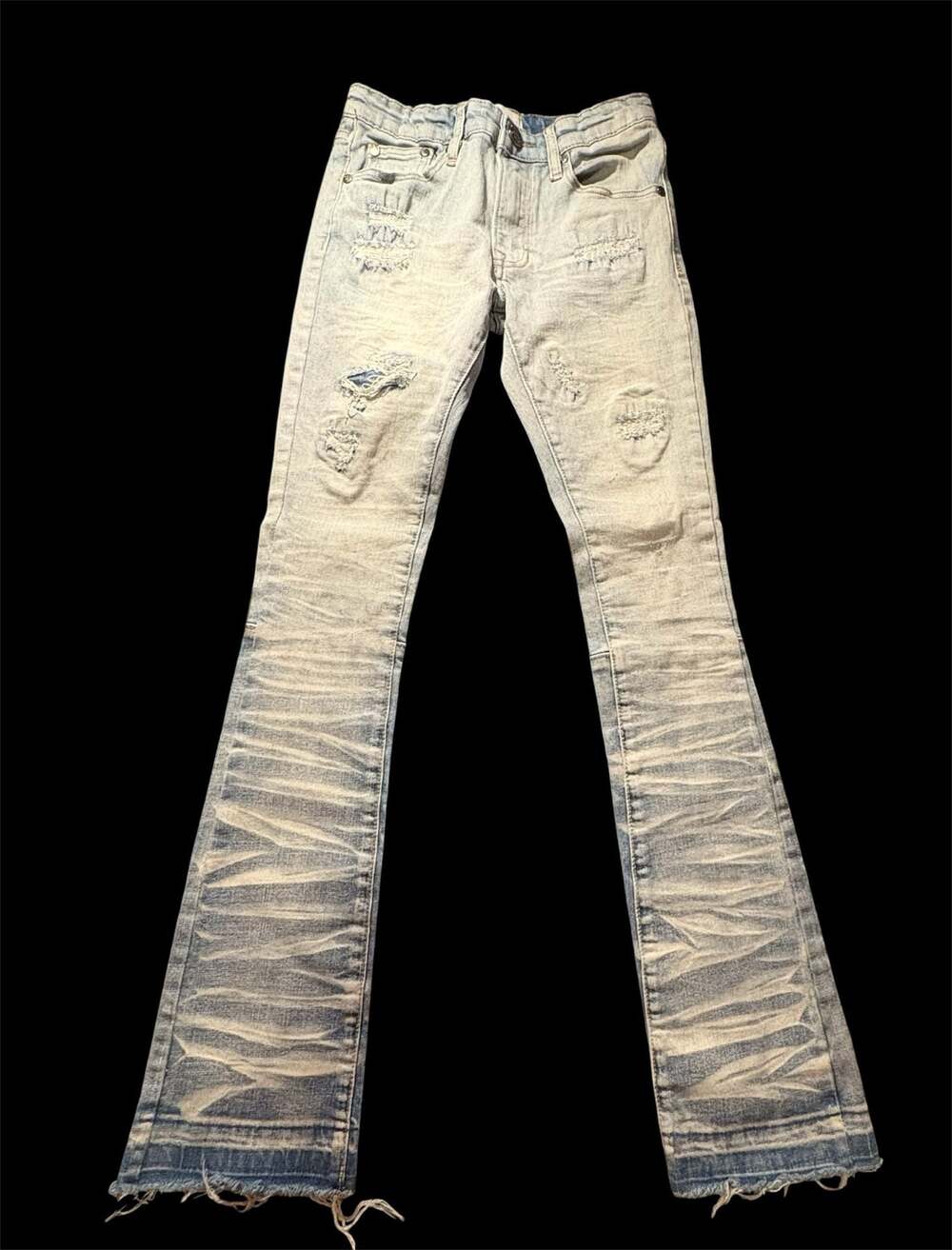 Blind Trust Kids Distressed Stacked Slim Fit Jeans, Light Wash, Size 8